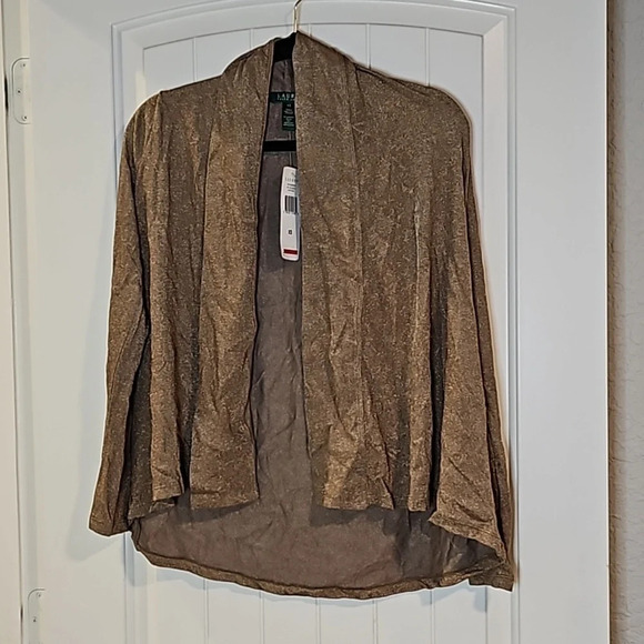 Lauren Ralph Lauren Gold Shimmer‎ Cardigan - Picture 1 of 2